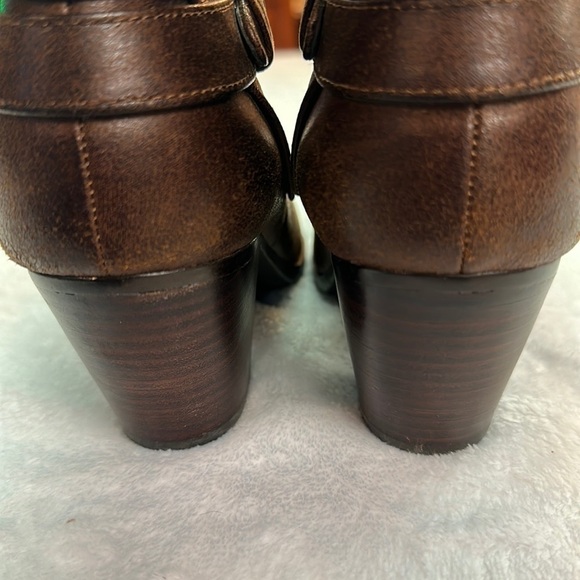 Bare Traps Arlyn Mid-Brown Zippered Stacked Heel Boots Nonskid Sole 7.5 - Picture 4 of 15